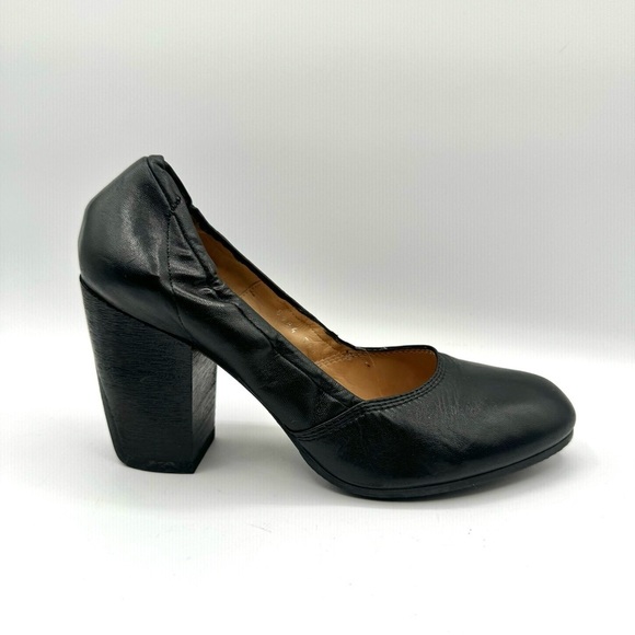 DRIES VAN NOTEN BLACK LEATHER HEELS CHUNKY HEELS WOMEN MADE IN ITALY  39.5 - Picture 3 of 16